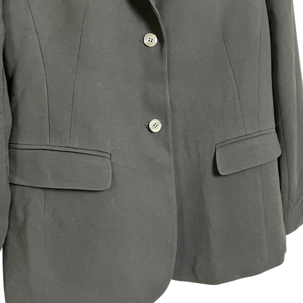 Rena Rowan Black‎ Stretch Blazer Jacket Womens Size 12 Two Button Classic - Picture 3 of 7